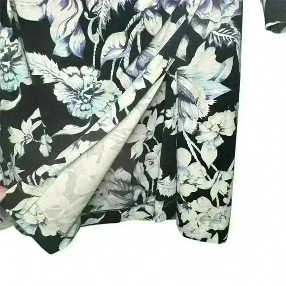 Soft Surroundings Faux Wrap Long Sleeve Surplice Knit Floral Dress 2X - Picture 3 of 8